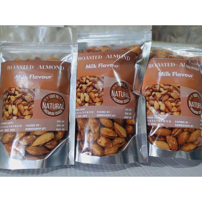 Kacang Almond Panggang Susu Roasted 1 Kg Kulit Manis Gurih Enak Jakarta