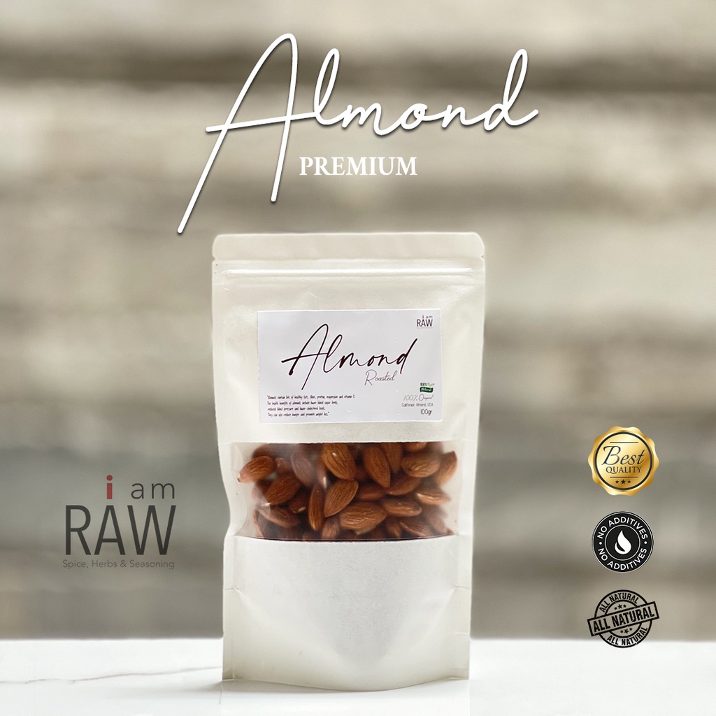 

IAM RAW ALMOND ROASTED PREMIUM 100gr | KACANG ALMOND PANGGANG 100gr