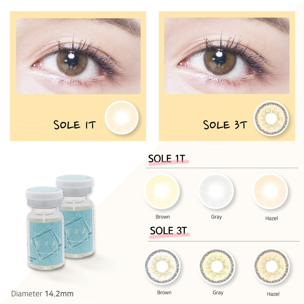 SOFTLENS EOS FUZZY SOLE 1T BROWN 14,4 MM MINUS