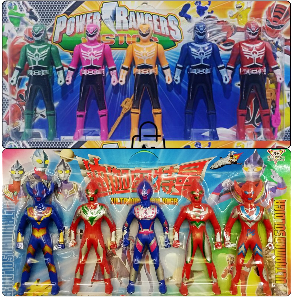 Mainan figure power rangers / Ultraman isi 5pcs murah