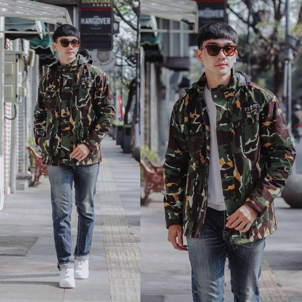 JAKET PRIA LORENG -JAKET CASUAL CAMO PREMIUM - JAKET ARMY PRIA - JAKET COWOK TERKINI - OUTDOOR JAKET TERBARU