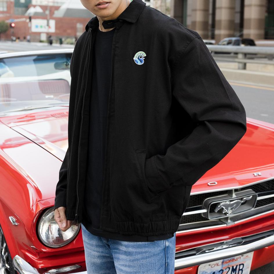 ➔ Fraser Black Harrington Jacket Twill - GutenInc / Jaket Trucker Pria ひ