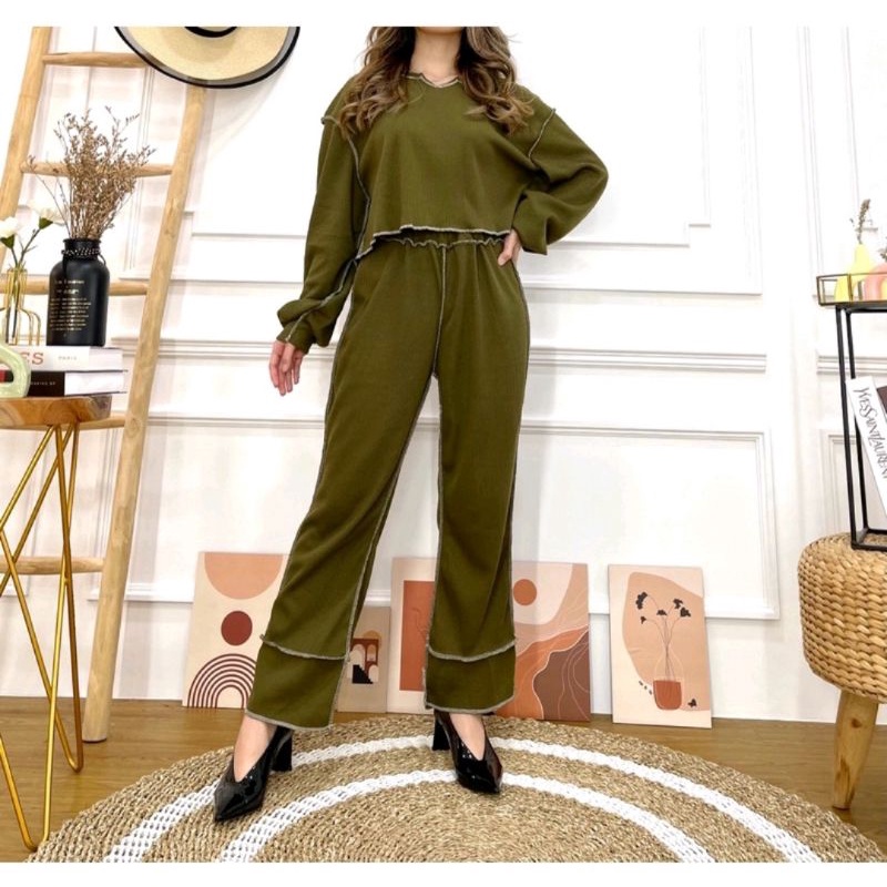 Setelan Bolbal - Oneset - One Set Bolak Balik - Setelan Celana Kulot - Setelan Crop - One Set Crop -