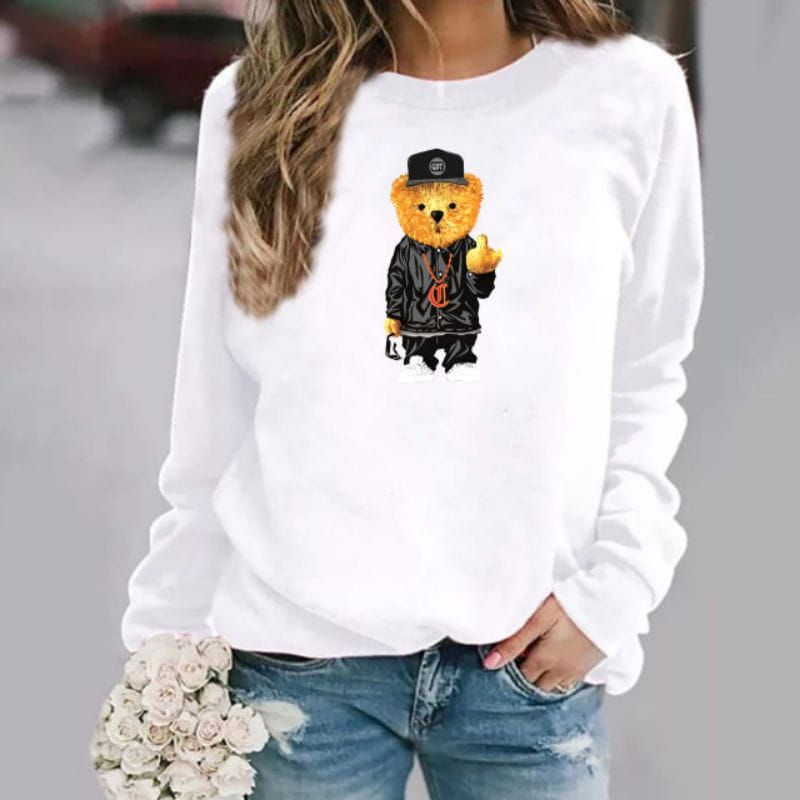 baju lengan Panjang METAL TEDDY BEAR Wanita unggulan kaos Distro keren dan Trendy / kaos terlaris