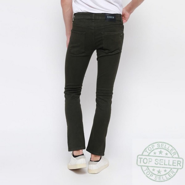 (Celana Murah) Edwin Celana Jeans 506-37-Army Slim Fit Pria Panjang Green Army - Hijau Tua, 28 |DXT