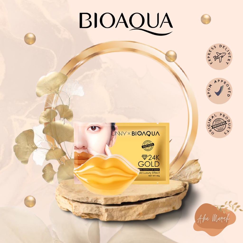 ✨ AKU MURAH ✨ BIOAQUA 24K Gold Moisturizing Essence Lip Mask 60g / BESAR Masker Bibir Gold