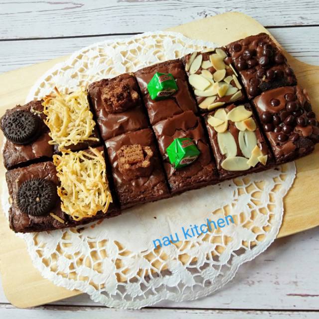 

Brownies sekat mix topping