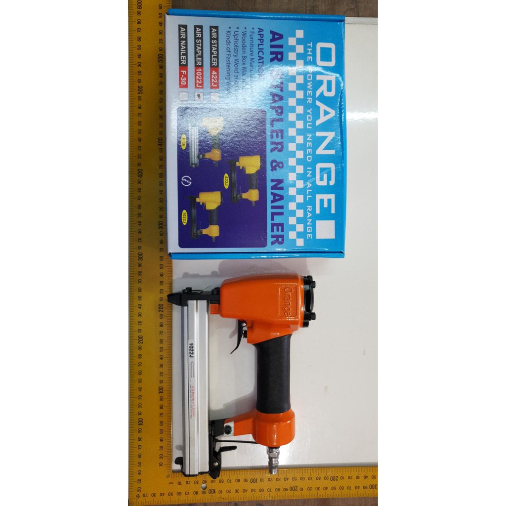 ORANGE Mesin air nailer 1022 staples angin tembak paku mollar bagus