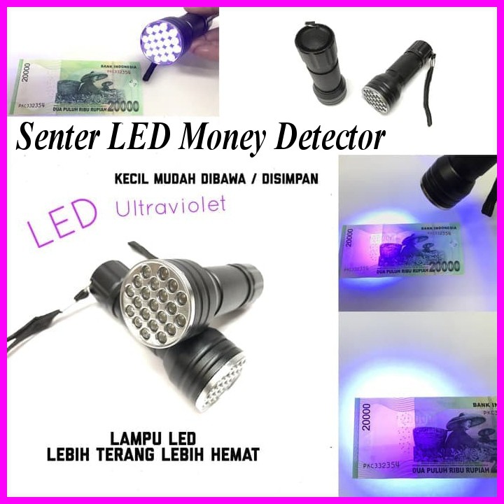 Alat Pendeteksi Uang Kertas Asli atau Palsu - Money Detector TK2028 318 SENTER LED LAMPU ULTRAVIOLET