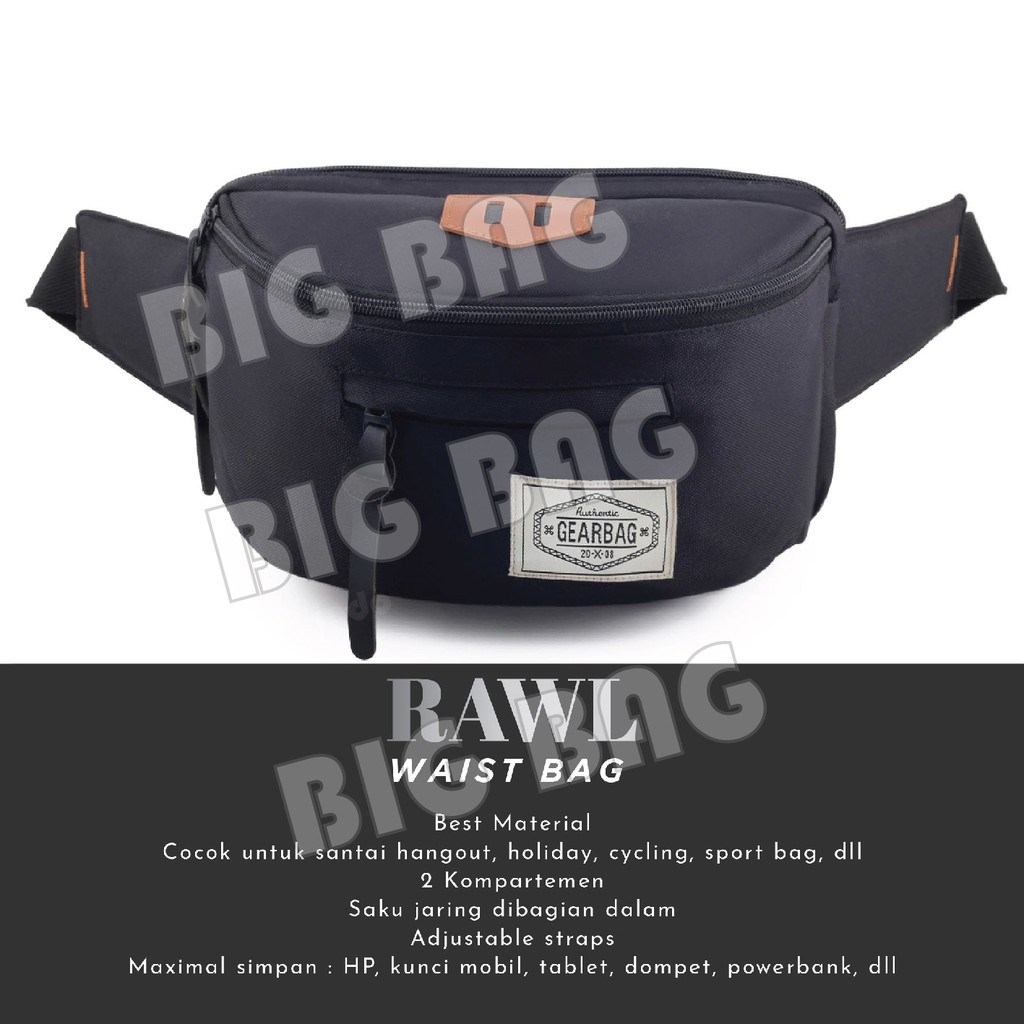 Gear Bag RAWL Port -13072 - Waistbag Kanvas Casual - Tas Selempang Pria Tas Pinggang Groovy