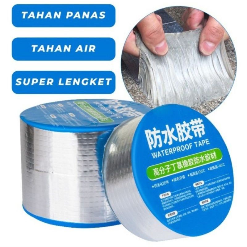 lakban anti bocor aluminium foil butyl lem anti bocor aluminum waterproof anti air dan panas perekat
