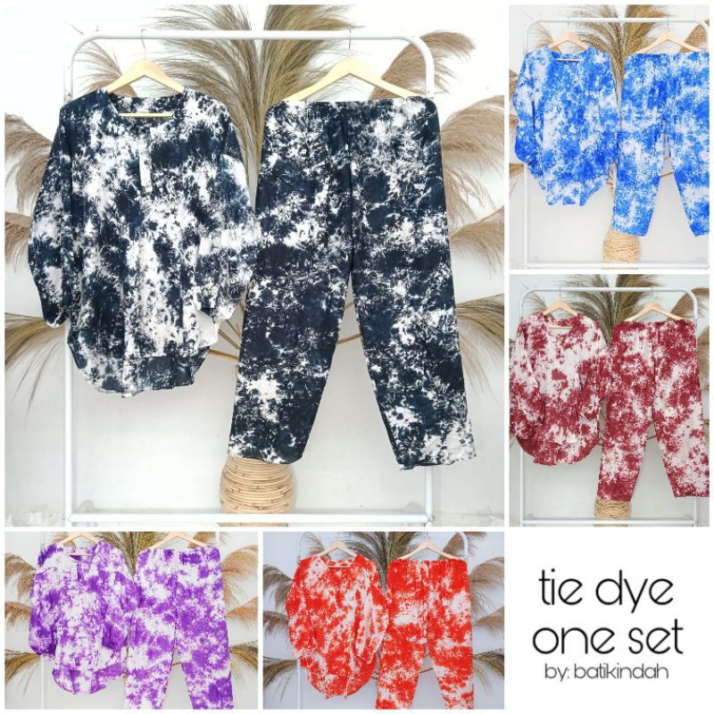 set baju tidur wanita tie dye