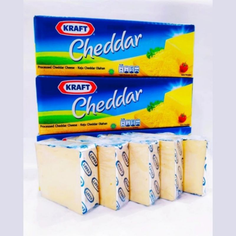

KEJU KRAFT CHEDDAR Repack Potongan 245 - 255 gr keju cheddar