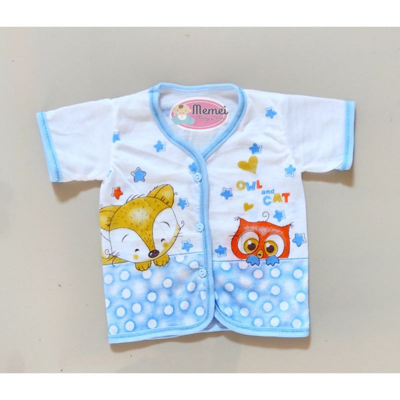 1 LUSIN (12 pcs) Baju bayi pendek KATUN halus berkualitas