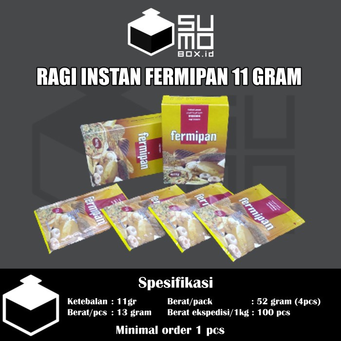 

Ht6362D Fermipan Sachet 11Gram / Ragi Instant / Instan Yeast Ht5