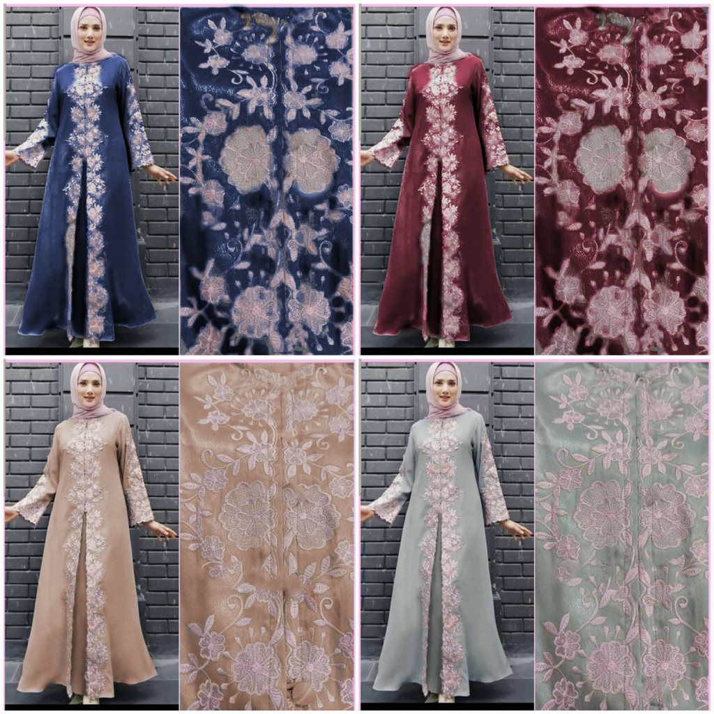 MAXI MULAN BORDIR / DRESS MUSLIM /FASHION GAMIS MUSLIM /GAMIS WANITA/ Gamis bordir premium wanita mu