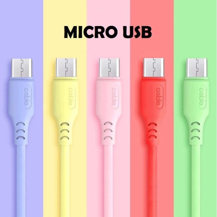 Kabel Data Macaron Micro Usb Type C Cable Data Macaron Lightning - SC