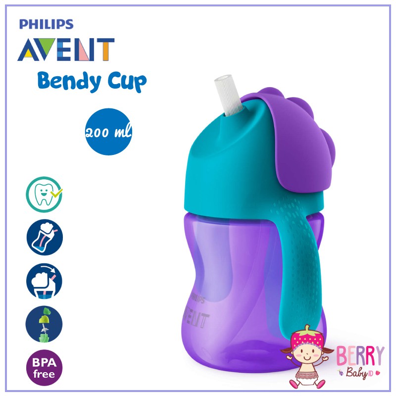 Philips Avent Bendy Straw Cup Botol Sedotan Bayi 200 ml / 7 oz Berry Mart