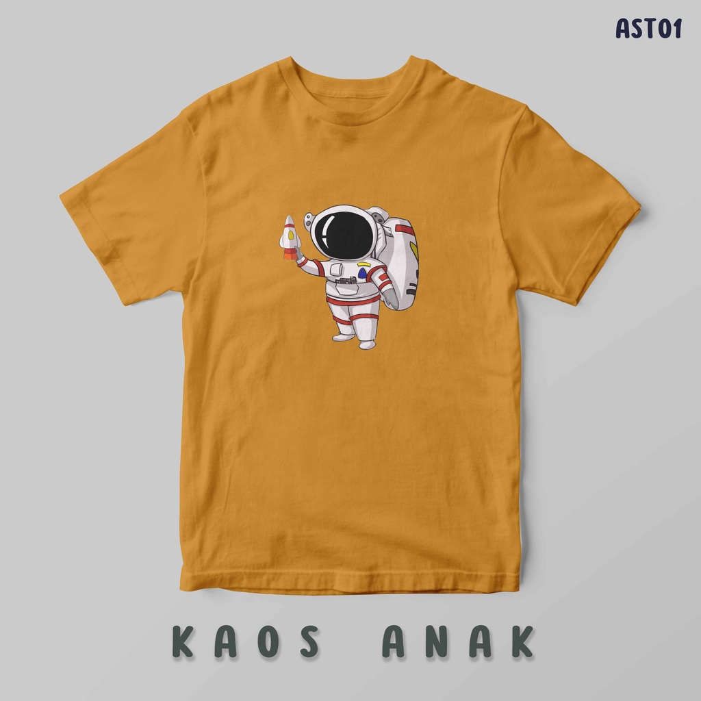 [KAOS ANAK] Astronot oblong custom tshirt laki perempuan boy girl santai rumah  katun cotton best quality