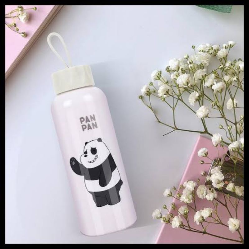 Jual Miniso Botol Minum Kaca We Bare Bears Panpan 300 Ml Shopee Indonesia 7294