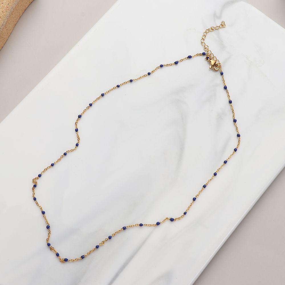 Kalung Gelang Rantai Desain Bunga Bahan Stainless Steel Warna Emas Untuk Wanita