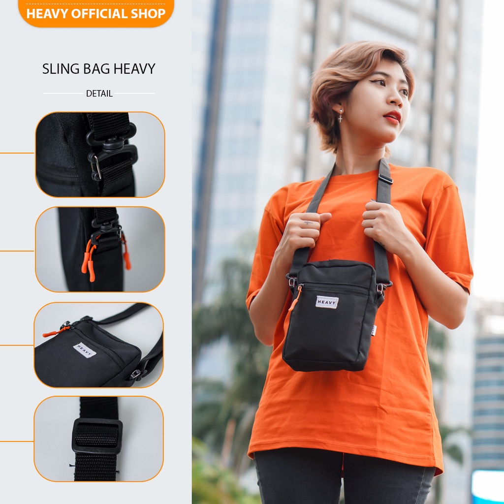 Heavy Nykew Black Slingbag Casual | Bodybags Heavy | Cross body bag | Tas Selempang Pria