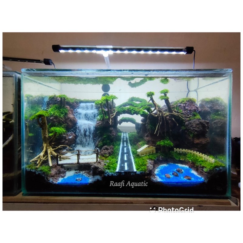 aquarium aquascape air terjun