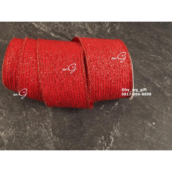 

TERLAKU.! Pita Kain Natal Corak ; Lebar 6,3 cm; Panjang 3 yard - Warna Merah BEST SELLER!!!