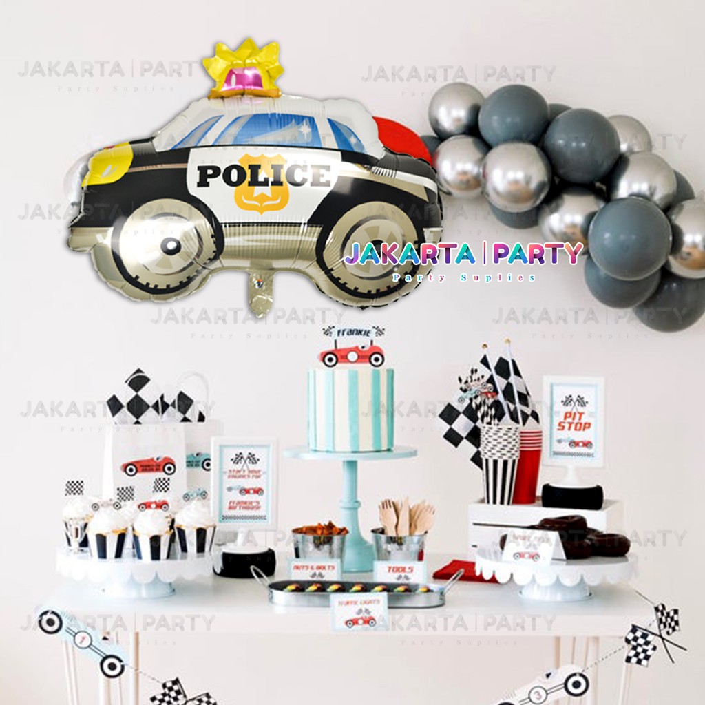 Balon Foil Mobil Polisi / Police Foil Car / Balon Karakter Cars