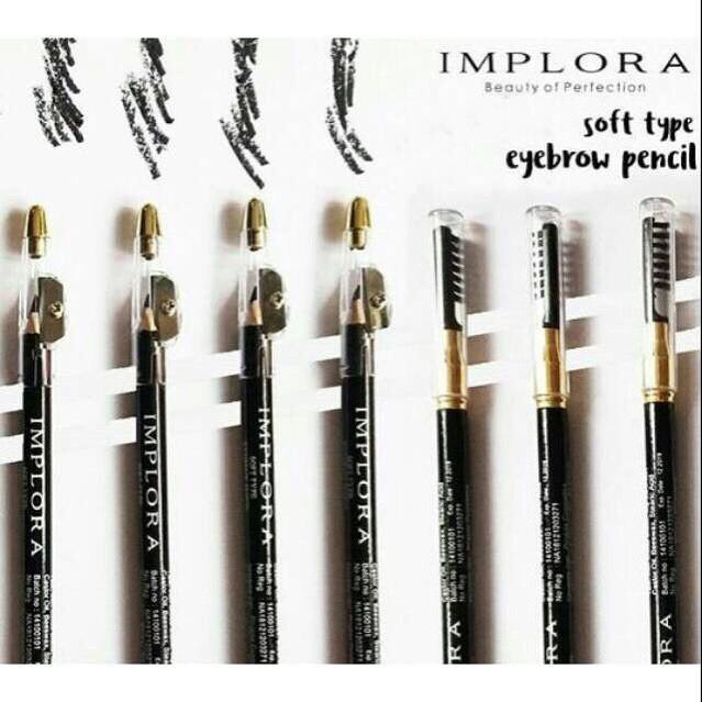 [BPOM] IMPLORA Eyebrow Pencil 2.5g | Soft Brow | Eye Pensil Alis Serut Rautan