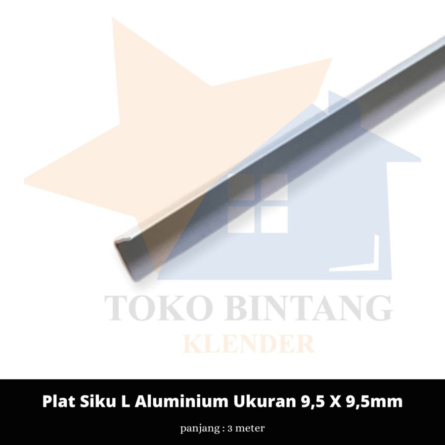 Plat Siku L Aluminium Ukuran 9,5 x 9,5mm