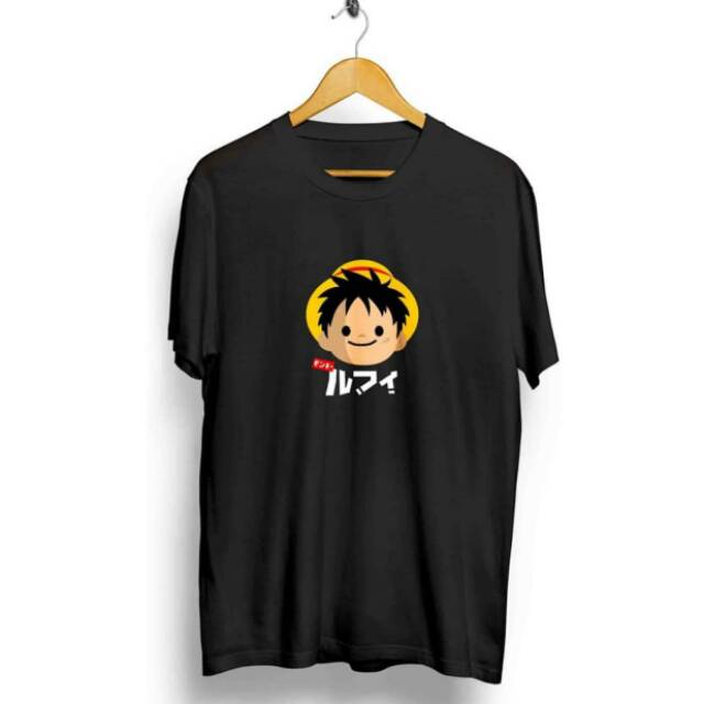 R16 KAOS LUFFY JAPAN BLACK / KAOS PRIA / KAOS DISTRO / JUNPON_SHOP