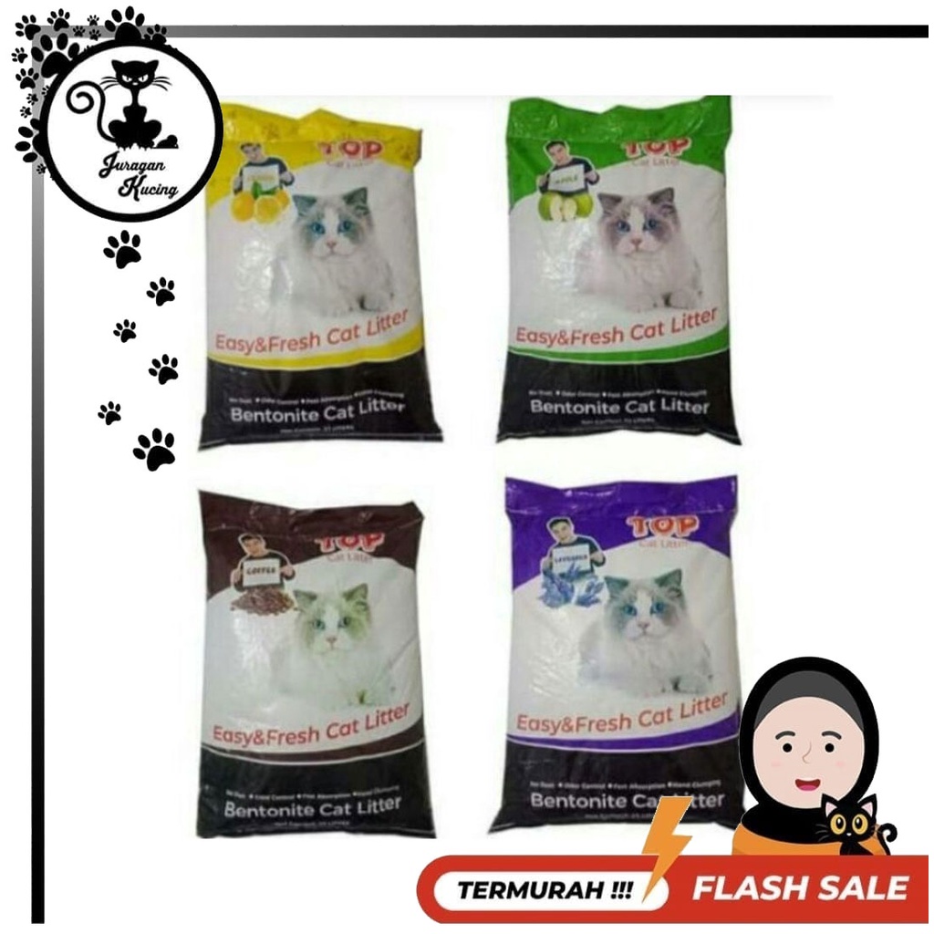 Jual Pasir Kucing TOP / TOTO Litter Gumpal Wangi 10L / 10 LITER
