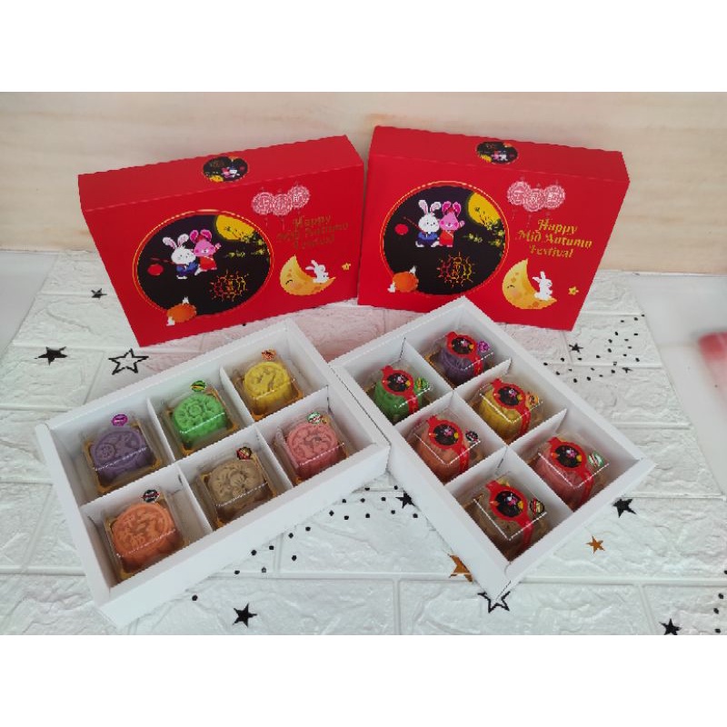 

Homemade - Snow cake / snowskin mooncake isi 6pcs hampers seserahan