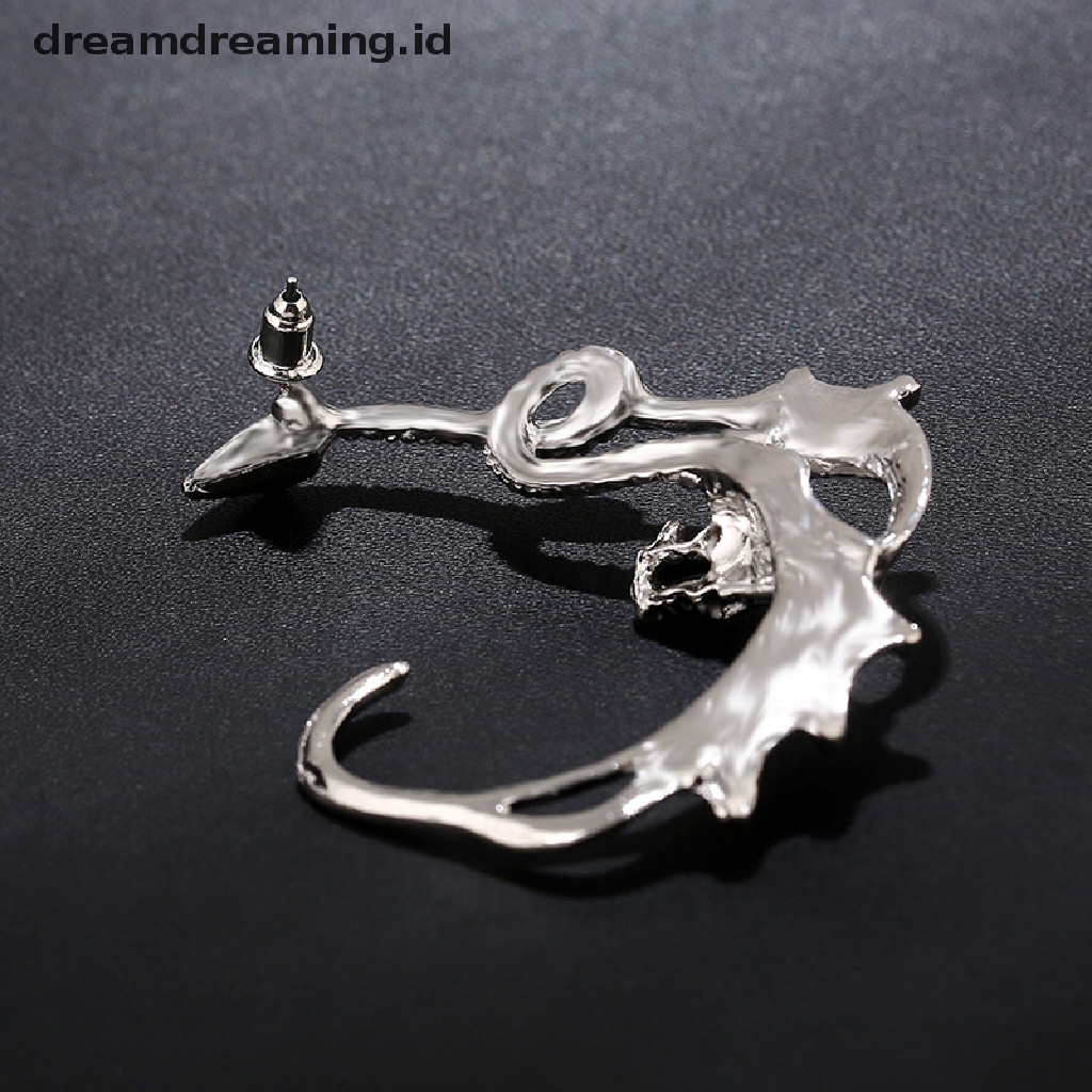 Anting Ear Cuff Bentuk Naga Gaya Retro Gothic Rock Punk Untuk Pria Dan Wanita