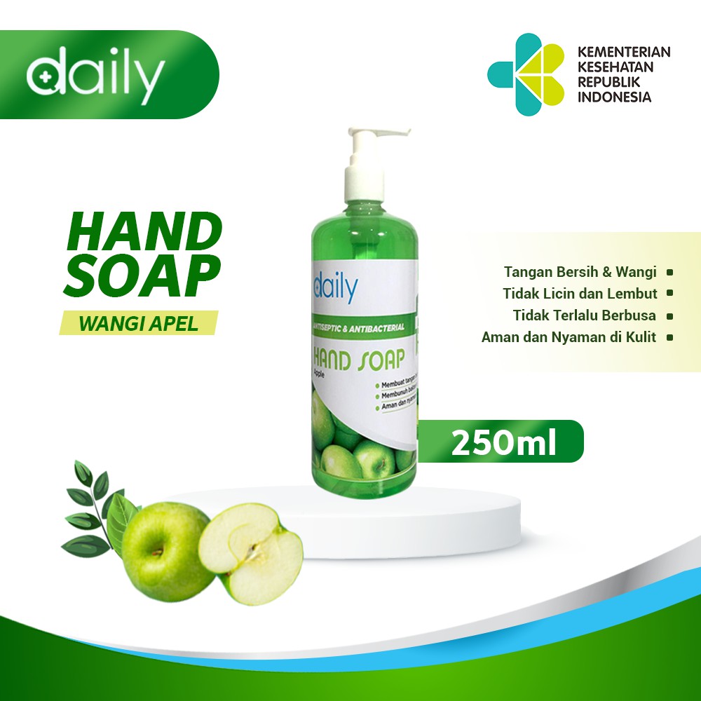 SABUN CUCI TANGAN CAIR HANDSOAP DAILY 250ML PUMP ANTIVIRUS SIAP PAKAI TERLARIS