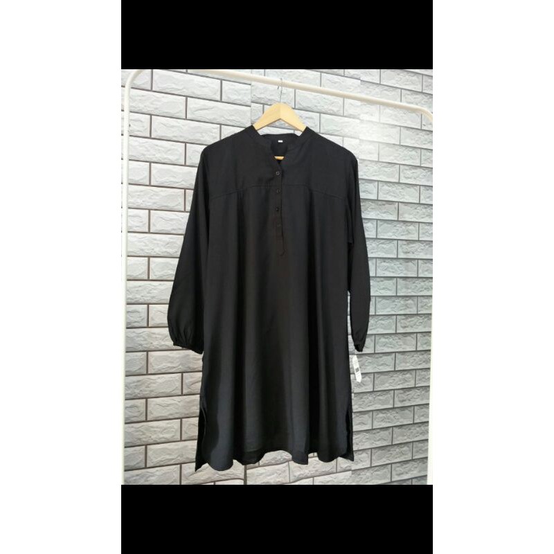 tunik hitam polos katun viscose