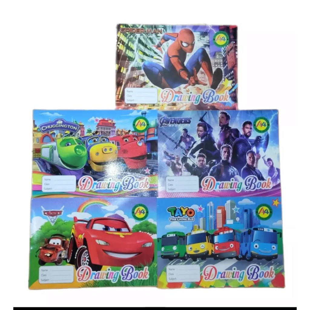 

BUKU GAMBAR UKURAN A4 KARAKTER KARTUN ISI 3 BUKU