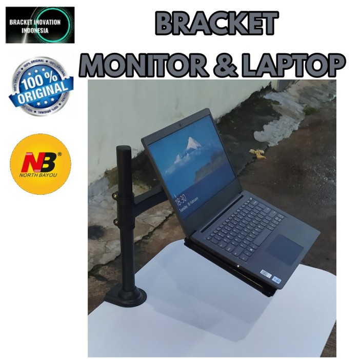 bracket laptop braket note book North bayou H80 Gas spring jepit meja