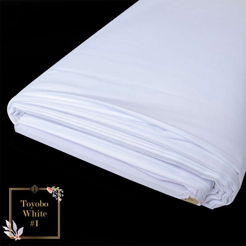 [PROMO!!] KAIN KATUN TOYOBO EXCLUSIVE ROYALMIX PREMIUM ORIGINAL PER-0.5M TERMURAH TOYOBO FODU FD ORI-[PROMO] White