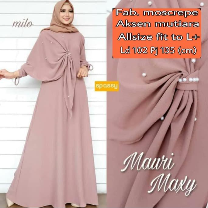 LO9OED MAURI GAMIS MUTIARA DRESS MAXI TERBARU IDOLA HAWA