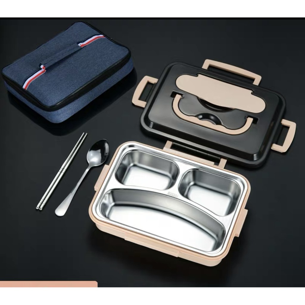 NEW Lunch Box Stainless Sekat 3 / Kotak Bekal Makan Siang