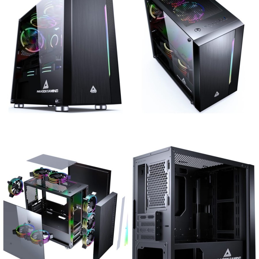 Casing PC Gaming Paradox Dragon Slayer Black Include1Fan RGB