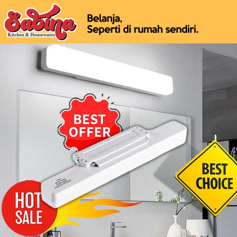 Lampu LED Cermin Dekorasi Hias Dinding Minimalis Aluminium 18W 40CM