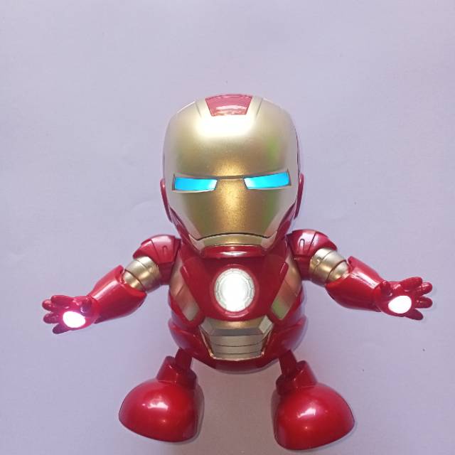 MAINAN ROBOT DANCE SEPIDERMAN DAN IRON MAN MAINAN ROBOT GOYANG TERDAPAT MUSIC DAN LED