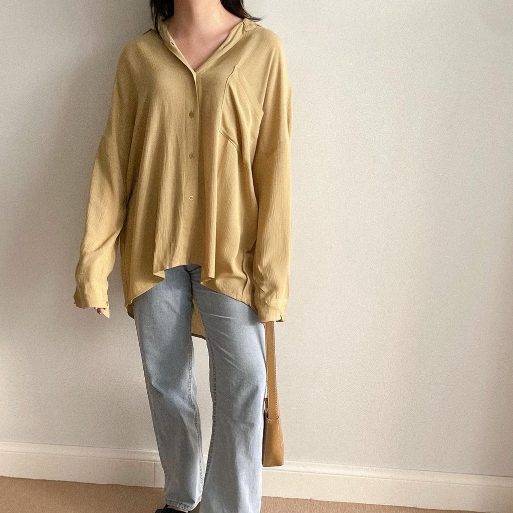 [BERGARANSI] Joyce Shirt - Kemeja/Hem Wanita Oversize Jumbo LD130 By YOSE Official