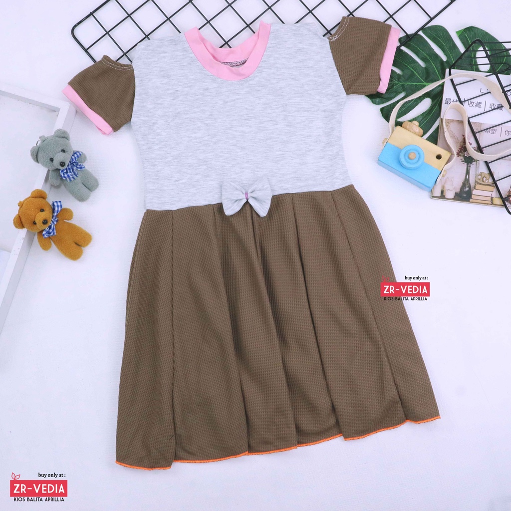 Dress Sabrina uk 6-7 tahun / Dres Anak Perempuan Import Baju Pesta Cewek Gaun Harian Kiosbaitaaprillia