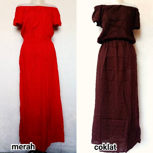 DRESS SABRINA ROK PANJANG POLOS BALI