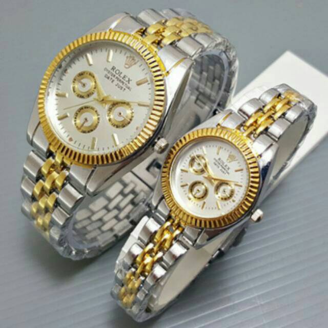 JAM TANGAN ROLEX COUPLE SILVER GOLD KW SUPER