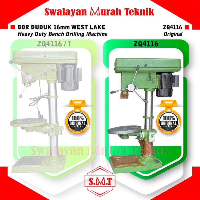 Bor Duduk 16mm WESTLAKE ZQ4116 ASLI Heavy Duty Bench Drilling Machine
